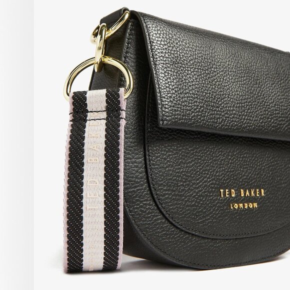 Ted Baker AMALI Black Leather Round Bag with Crossbody strap - Picture 4 of 10